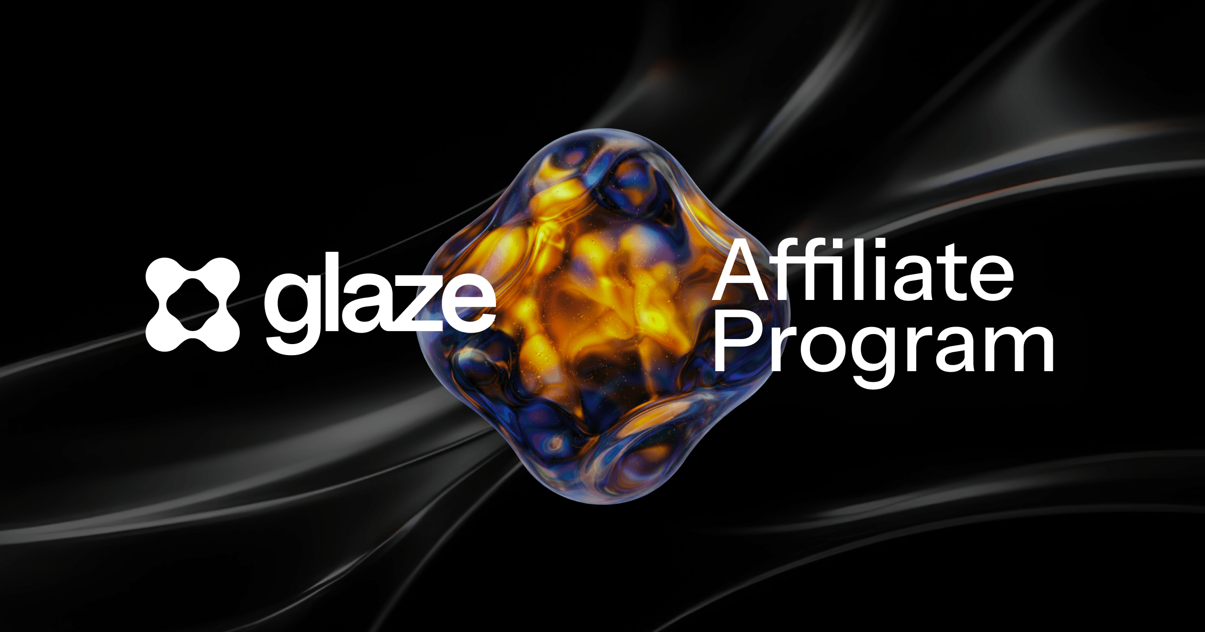 Glaze app icon on a dark abstract background